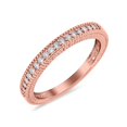 thumbnail image 3 of Rose Tone, Simulated Cubic Zirconia Size-5 Half Eternity Band Bridal Stacking Wedding Engagement Ring 925 Sterling Silver, 3 of 7