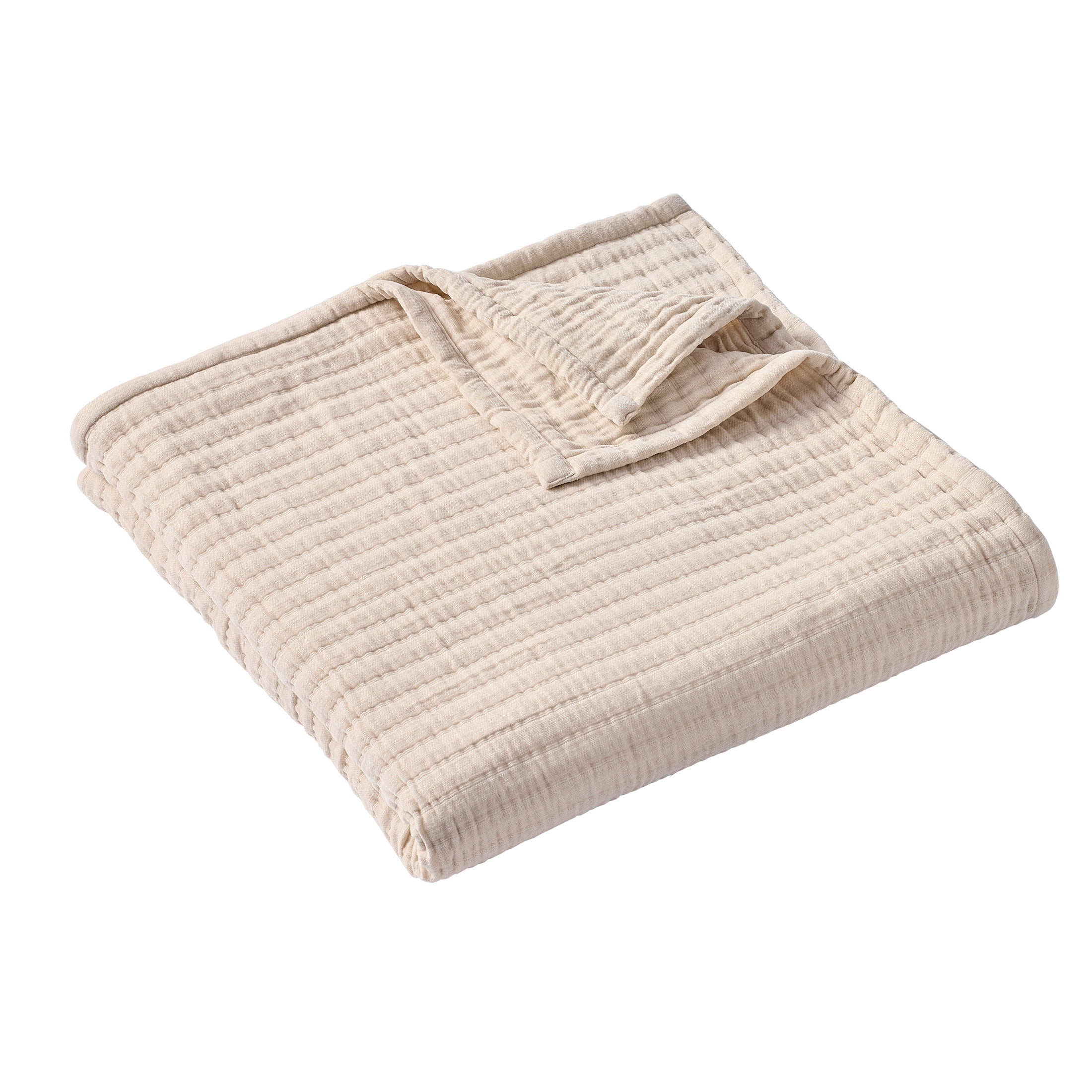 Better Homes & Gardens Chenille Gauze Bed Blanket, Beige, King Size, 90 x 108 in