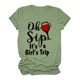 thumbnail image 1 of Gibobby Camiseta de manga corta para mujer Mujeres Casual Camisas imprenta Cuello corto manga corta Tee Tops Tunic Blose(Verde,CH), 1 of 4