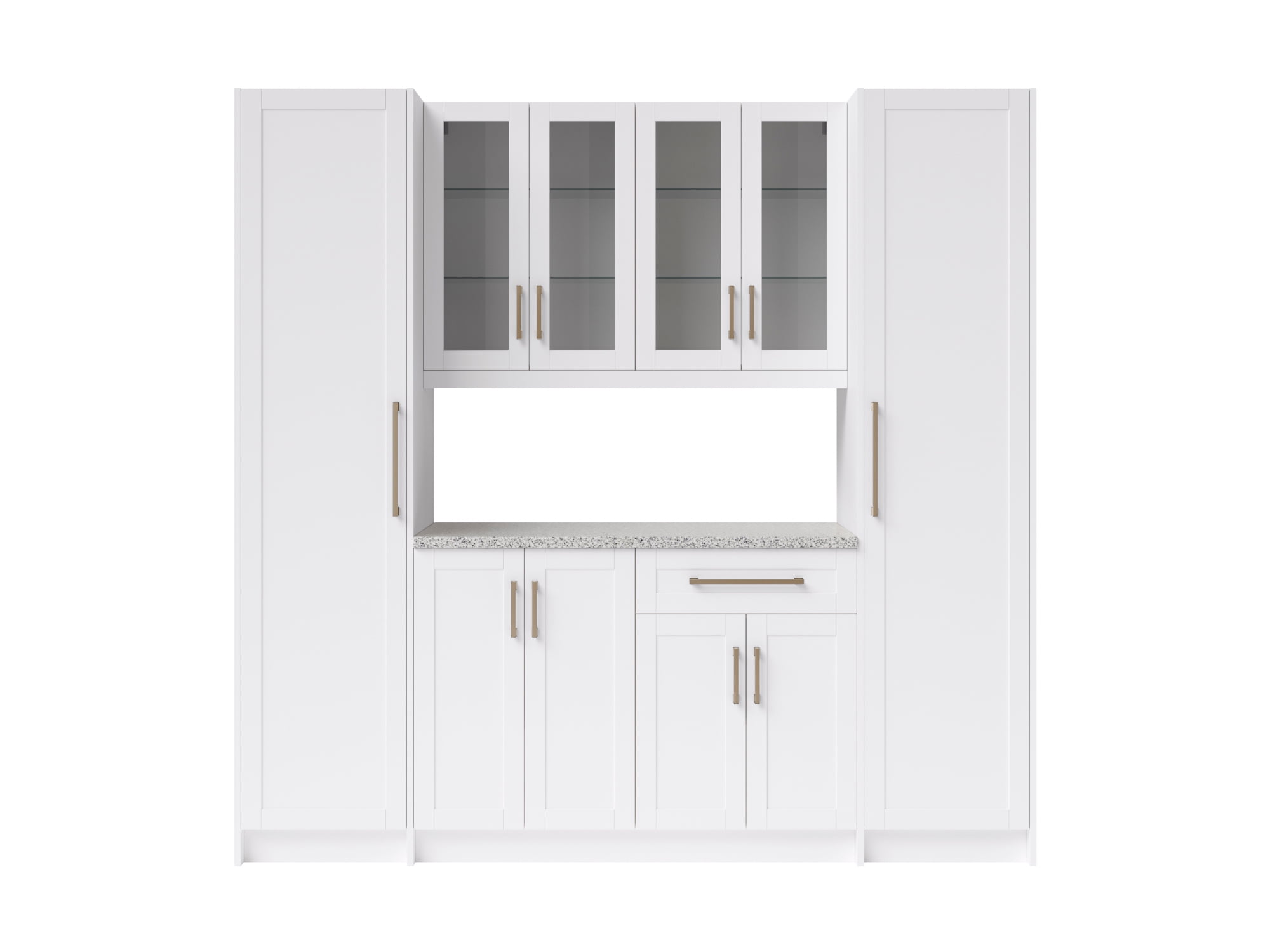 Home Bar 7Piece 24 in. Set with Contemporary Brushed Nickel