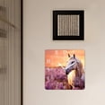 thumbnail image 3 of 14 Inch Wall Clock Battery Operated Square Clock Decorative for Office, Kitchen, Outdoor, Living Room，Horse with Long Mane in Lupine Flowers At Sunset Art, 3 of 4