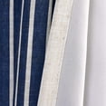 thumbnail image 6 of DriftAway Chris Vertical Striped Pattern Linen Textured Thermal Insulated Blackout Window Curtain Valance Rod Pocket Lined Single, 52" x 18" Plus 2" Header, Ivory Dark Blue, 6 of 7