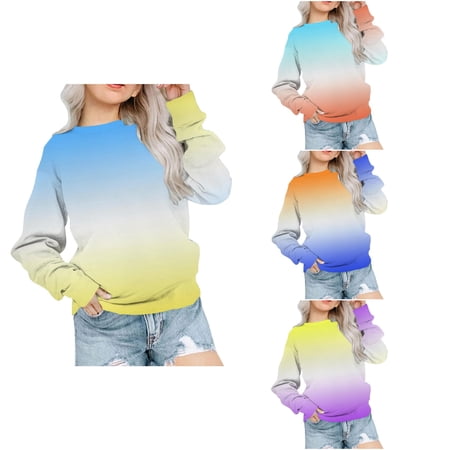 Ahuyic Toddler Kids Loose Top Casual Long Sleeve Blouse For Autumns And Winter Toddler Kids Girls And Boys Fashion Long Sleeve Crew Neck Solid Color Top