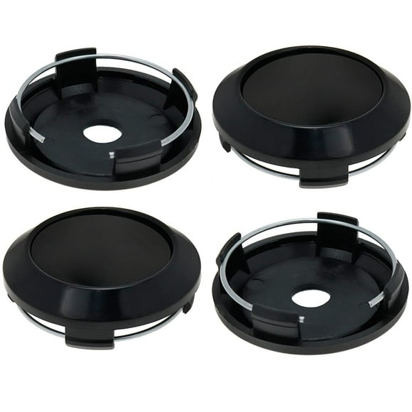 AUTUT 64mm Embouts Centraux de Roue Couvre-Moyeu de Jante de Remplacement 61mm Cranté à Cranté (Noir) - 4 Pcs