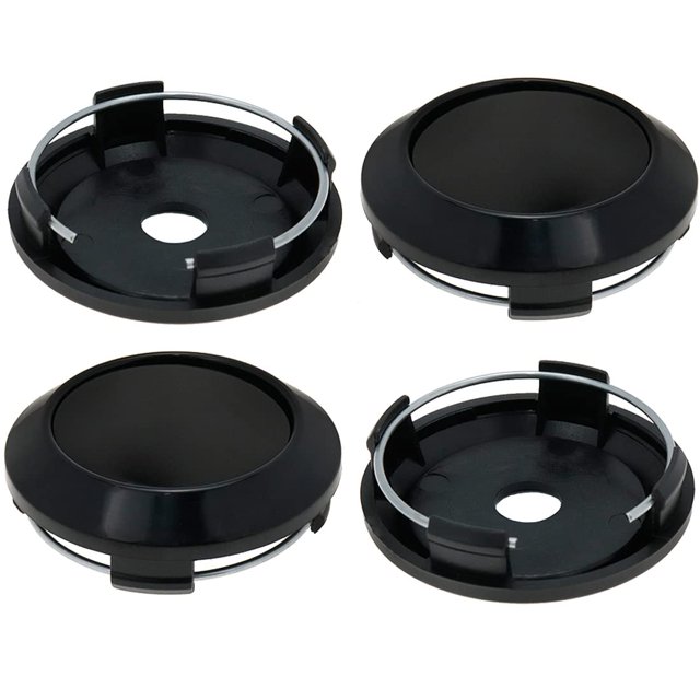 AUTUT 64mm Wheel Center Caps Rim Hub Center Covers Replacement 61mm Lug to Lug (Black) - 4Pcs