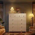 thumbnail image 3 of ZYPPP Tall Dressers for Bedroom with 12 Drawers, Fabric Storage Dressers & Chests of Drawers, Sturdy Metal Frame, Wood Top, Closet, Entryway, Bedroom Furniture (White), 3 of 8