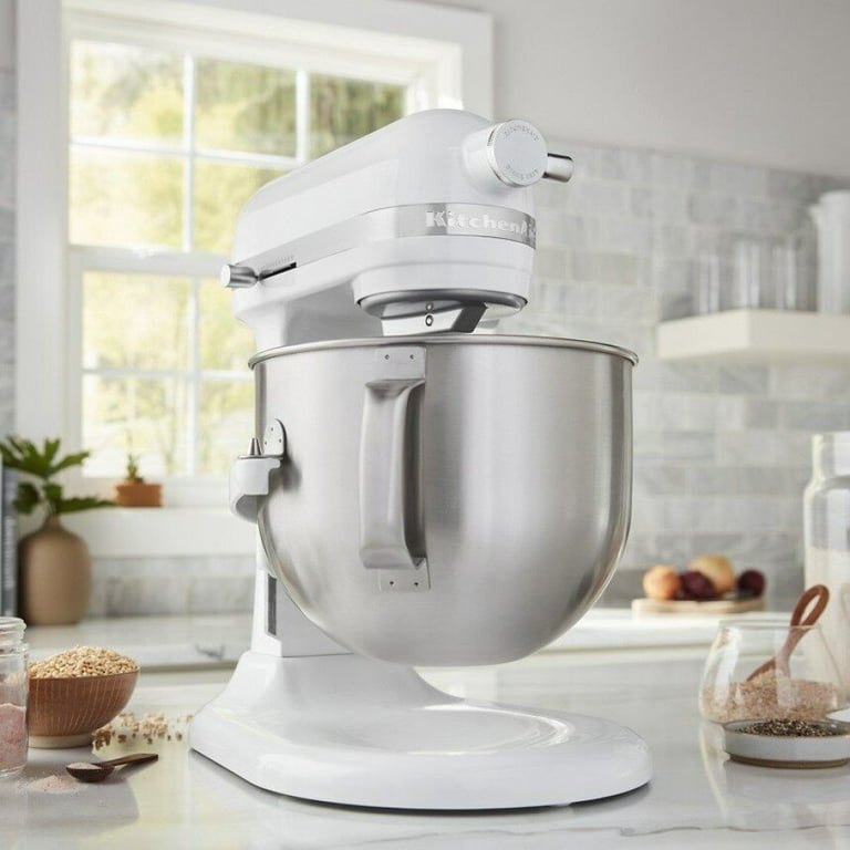 KitchenAid 7 Quart Bowl-Lift Stand Mixer in White and Stainless Steel