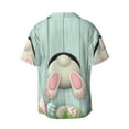 thumbnail image 2 of Xecao offers the White Bunny Bottom And Easter Eggs for Men's Casual Short-sleeved Shirt, a button-up collared shirt with a pocket, perfect for beach vacations and yacht travel in the Large size., 2 of 7