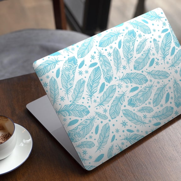 DesignSkinz Teal Zendoodle Feathers Full-Body Skin Decal Wrap Cover for MacBook 12" Retina (A1534)