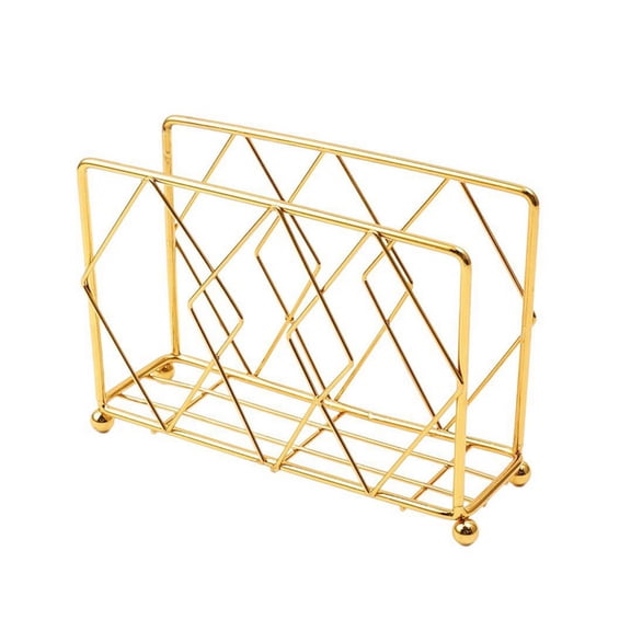 Ruanlalo Metal Napkin Holder Tabletop Modern Napkin Dispenser Paper Napkin Holder Golden Upright Napkin Holder for Kitchen Countertops Dining Table Decor