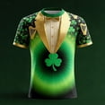thumbnail image 2 of IWRICH Men's Holiday Tuxedo Printed Plus Size T-Shirts Graphic Short Sleeve Novelty Party Tops 08-Green 2XL, 2 of 3