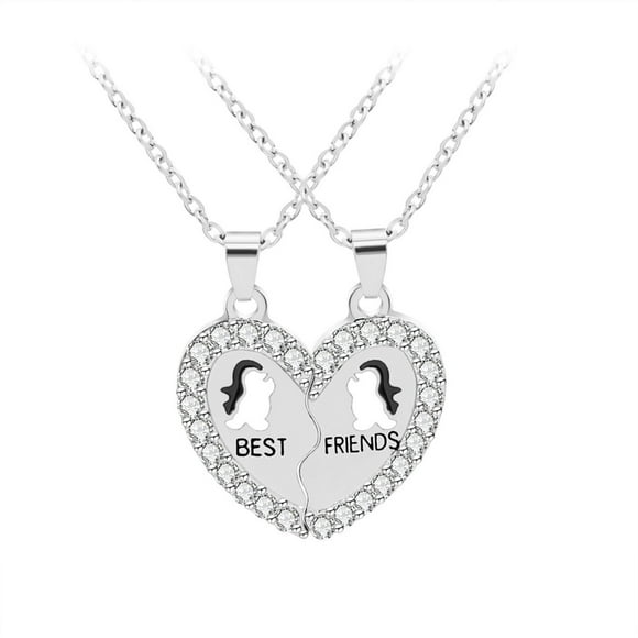 PVCS Fashion Silver Fresh Best Friends Clavicle Necklace Womens Jewellery