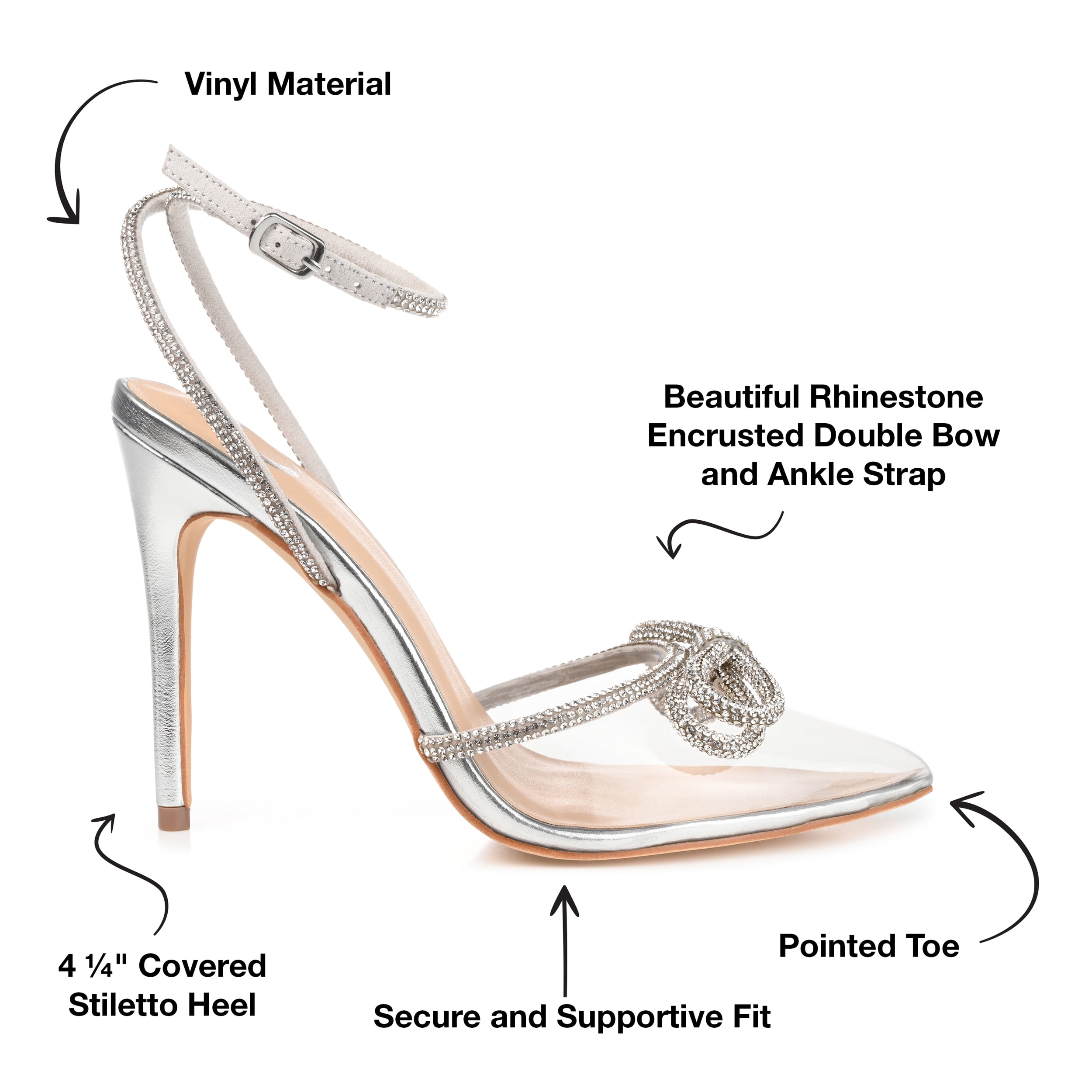 Journee Womens Gracia Buckle High Stiletto Pointed Toe Evening Pumps