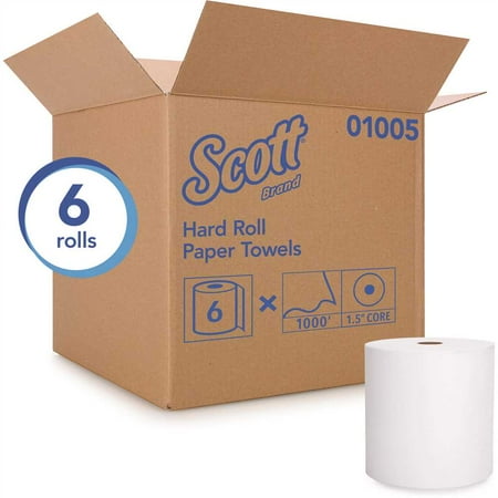 Scott High-Capacity Hardwound Roll Towels, 1 1/2 In., 8 In. X 1,000 Ft.