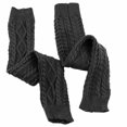 thumbnail image 4 of Women's Cable Knitted Thigh High Socks Extra Long Boot Socks Over Knee Leg Warmers Soft Winter Knit Stockings(Dark Gray), 4 of 4