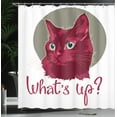 thumbnail image 4 of Ambesonne Saying Shower Curtain, Love Words Cat Kitten, 69"Wx84"L, Red Grey White, 4 of 5