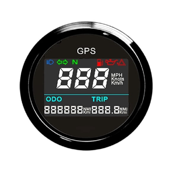 52mm Digital Gps Speedometer Odometer 0~999 Mph Knots Km/h 316 Stainless Steel Adjustable Speed Gauge For Car Motorcycle Boat ,Wide Applicability