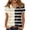 Beige, variant on Geometric Patchwork Cowl Neck Top for Women, Short Sleeve Draped Front Tunic Shirt - Lightweight Casual Summer Tee with Unique Print Multicolor XXL