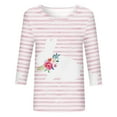 thumbnail image 4 of Outfmvch Chemises de Pâques pour Femmes, Blouses & Hauts, Manches 3/4 Hauts pour Femmes, T-Shirts Graphiques, T-Shirts Imprimés de Pâques Mignons Col Rond Manches Trois-Quarts, Chandails en Molleton Col Rond Femmes Rose TG, 4 of 4