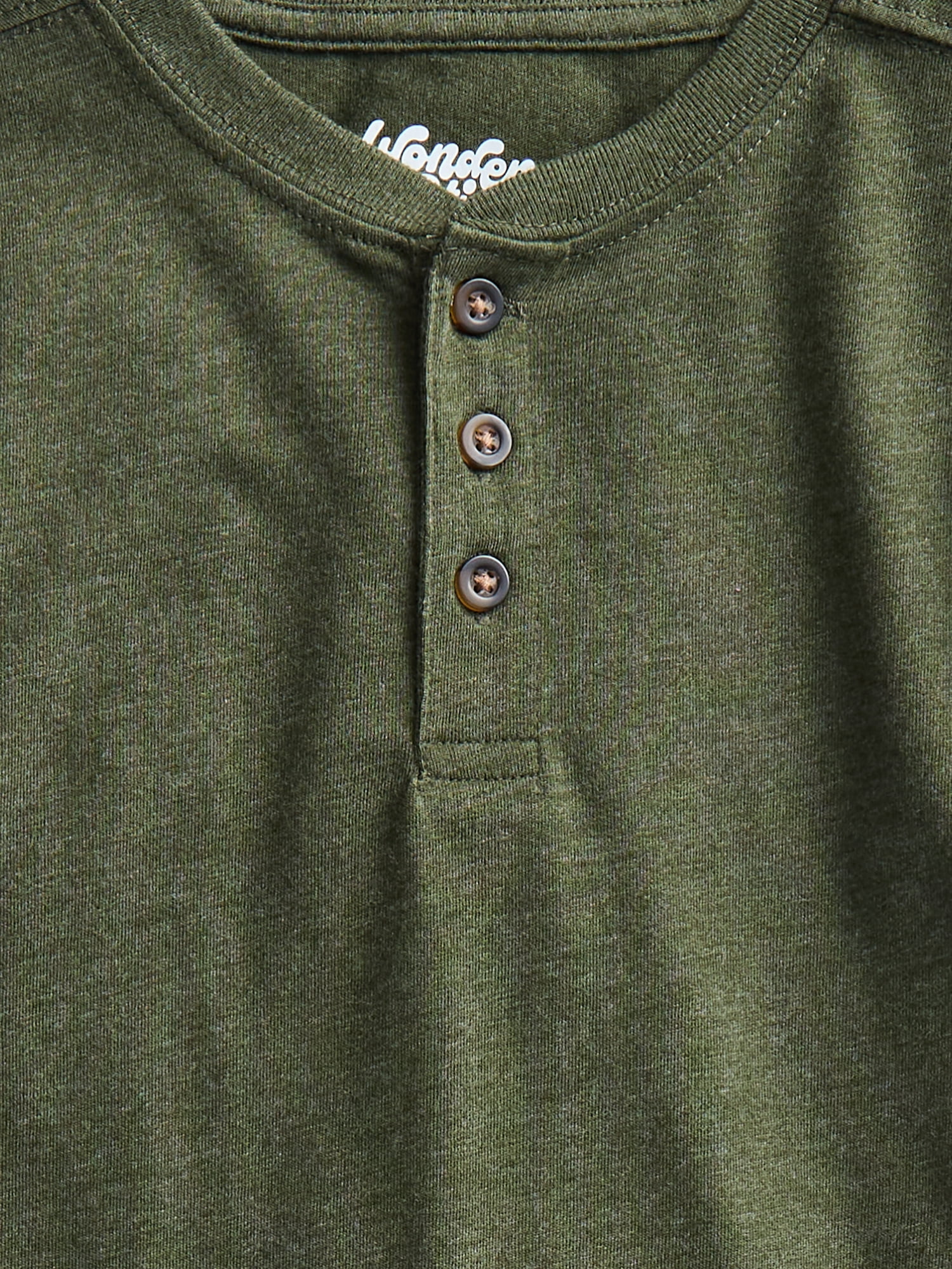 Wonder Nation Boys Henley Shirt with Long Sleeves, Sizes 4-18