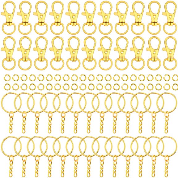 120Pcs Swivel Snap Hook and Key Rings with Chain for Keychain Lanyard