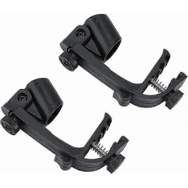 Drum microphone clips, 2pcs adjustable shockproof plastic drum rim clips microphone holder (blue).
