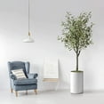 thumbnail image 2 of Artificial Tree in White Marble Effect Planter, Fake Olive Silk Tree for Indoor and Outdoor Home Decoration - 60" Overall Tall (Plant Pot Plus Tree), 2 of 5