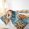 thumbnail image 5 of Manfei 3D Beach Seashell Starfish Coral Bedding Comforter Set for Kids Boys and Girls, Coastal Life Print Queen Bedding Sets, Polka Dots Reversible 7 Pieces, 5 of 6