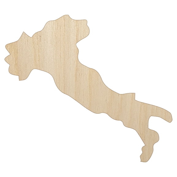 Italy Country Solid Wood Shape Unfinished Piece Cutout Craft DIY Projects - 4.70 Inch Size - 1/8 Inch Thick