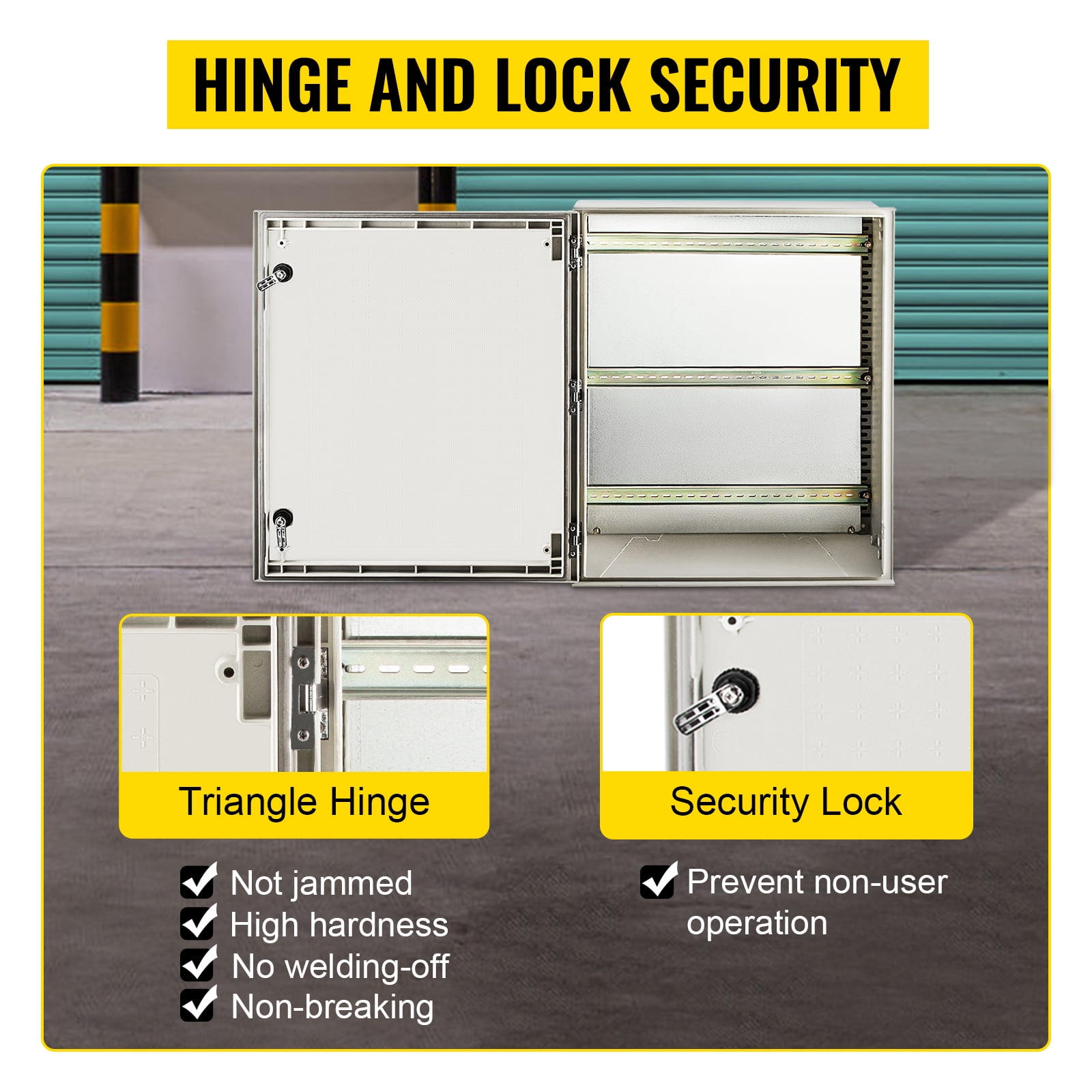 VEVOR Electrical Enclosure Box , 23.6 x 19.7 x 9.1", NEMA 4X Electronic Equipment Enclosure Box, IP66 Weatherproof, Wall-Mounted Electrical Enclosure With Hinges