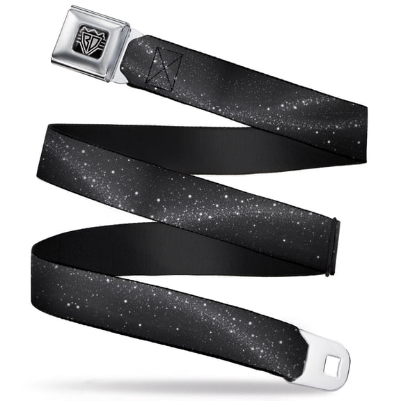 Buckle-Down Belt, Seatbelt Buckle Belt, Galaxy Arch Black Gray White, 30 to 44 Inches
