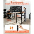 thumbnail image 4 of VEVOR Établi Réglable sur Roues, Capacité de 1500 Lb, Plateau en Bois de Chêne 48 x 24 Pouces avec Réglage de Hauteur de 28,5 à 42,3 Pouces, Table de Travail en Bois Dur Robuste, 4 of 9