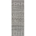 thumbnail image 2 of Hauteloom Catrine Southwestern Outdoor Runner Rug for Hallway, Patio, Terrace - Traditional Trellis Diamond Carpet - Black, Gray, Ivory - 2'7" x 10', 2 of 19