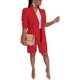 thumbnail image 3 of Trajes de 2 piezas Blazer Trajes Solapas Chaqueta de manga larga Pantalones cortos de cintura alta Conjunto de traje de negocios de trabajo, 3 of 5