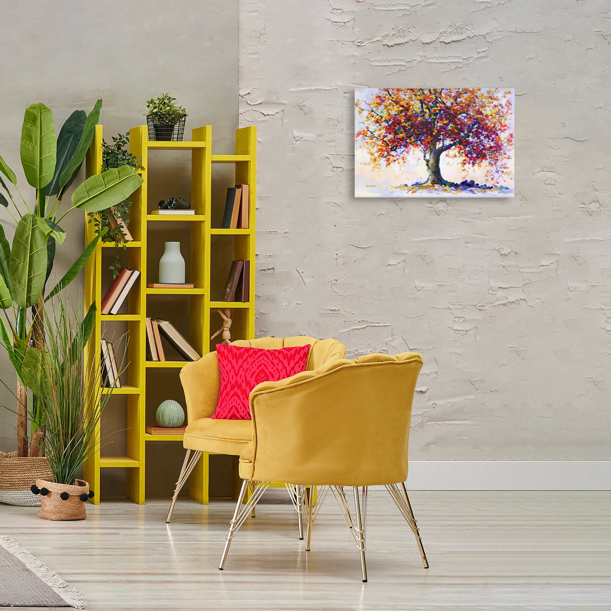 Stupell Industries Heartfelt Hues Tree Landscape & Nature Painting Wrapped Canvas Art Print Wall Art, 24 x 16