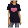 thumbnail image 2 of Kayannuo T-Shirts Graphiques à Manches Courtes pour Femmes en Liquidation T-Shirts Graphiques pour la Saint-Valentin T-Shirt Femme Cœur Scintillant Graphique T-Shirts à Manches Courtes pour la Saint-Valentin, 2 of 4