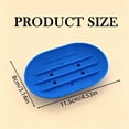 thumbnail image 3 of ZOURIH 2PCS Soap Dish, Bathroom Soap Dishes Soap Holder Soap Tray with Holes to Drain Water- Oval Shape Soap Dish for Shower Bathroom Kitchen Counter top, Keep Soap Dry - Flexible Silicone,White, 3 of 4