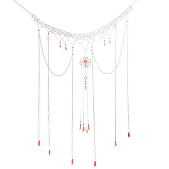 Perla cintura cadena vientre cadena cinturón cuerpo cadena accesorios joyería para mujeres y niñas Hanfu cintura cadena larga borla perla Shuxiu Wang 1327533060080