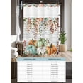 thumbnail image 6 of No Hook Cloth Fabric Shower Curtain with Snap in Liner, Green Orange Blue Fall Waterproof Shower Curtains Set with See Through Top Window, Thanksgiving Pumpkin Botanical Vintage Bath Curtains 72"x72", 6 of 6