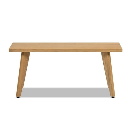 Capri 41.5" Solid Red Oak Wood Bench Natural Brown Red Oak