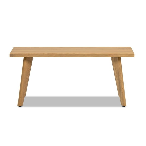 Capri 41.5" Solid Red Oak Wood Bench Natural Brown Red Oak