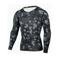 thumbnail image 2 of Frontwalk Men's T Shirt Skinny Compression Base Layer Tops Long Sleeve Mens Breathable Camouflage Long -sleeved Camouflage Black Grid 2XL, 2 of 4