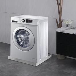 28x30 Inch Stainless Steel Washing Machine Pan - Heavy Duty Leak Tray With Drain Hole & Hose Adapter, Includes 4 Anti-Vibration Feet