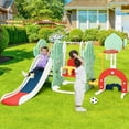 thumbnail image 2 of Kselythan 7-in-1 Indoor Slide and Swing Set, Baby Playground Set with Basketball Hoop Soccer Golf Ring Toss Game, Indoor Outdoor Playground for Toddlers 1-6 Kids, 2 of 8