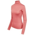 thumbnail image 3 of MixMatchy Women's Long Sleeve Turtleneck Lightweight Pullover Slim Fit Top, 3 of 4