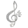 thumbnail image 1 of Jumpingount Women Music Note Brooch Pin Rhinestone Overcoat Decorations Jewelry Breastpin Decor Alloy Suit for Dating Party Jewelries Type1, 1 of 6