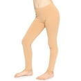 thumbnail image 2 of Stretch Is Comfort Girl's Set of 3 Cotton Footless Leggings Beige Large, 2 of 6