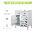 thumbnail image 6 of GDF Studio 30" Bathroom Vanity Base Only, Freestanding Cabinet with 3-Drawer and Storage Rack, White, 6 of 7