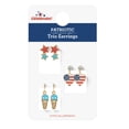 thumbnail image 2 of Way to Celebrate Americana Patriotic Star, Heart, and Ice Cream Earring Trio, 2 of 4