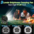 20000mAh Rechargeable Portable Camping Fan, USB Battery Operated Powered Shaking Head Fan with LED Lantern, 4 Speed 4 Timing Outdoor Tent Fan for Camping with Remote & Hook for Fishing,Travel, Jobsite